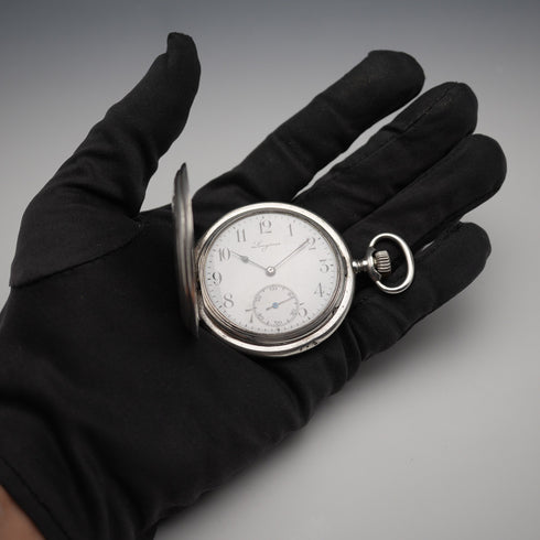 1925年頃 アンティーク ロンジン 懐中時計 900シルバーハンターケース Cal.18.50 動作良好