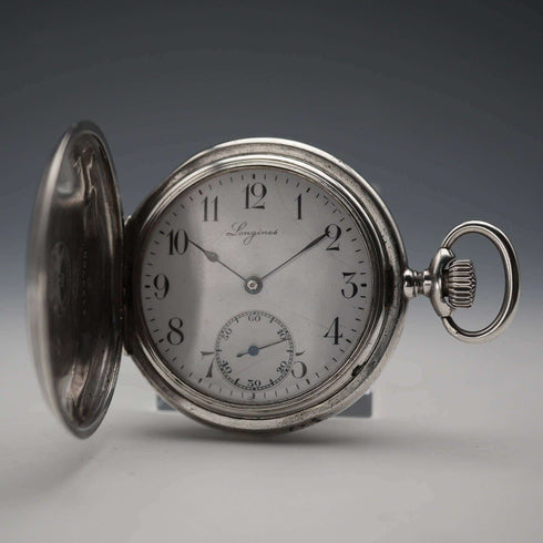1925年頃 アンティーク ロンジン 懐中時計 900シルバーハンターケース Cal.18.50 動作良好