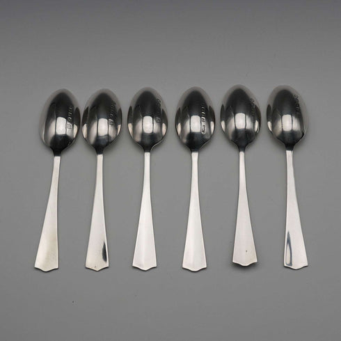 1934年 英国ヴィンテージ 純銀製 ジュビリーティースプーン6本セット 計55g Northern Goldsmiths Co ケース入
