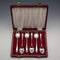 1896 Antique English Sterling Silver Picture-back Teaspoons, Set of 6, Total 84g, by Thomas Bradbury & Sons, Cased