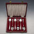 1896 Antique English Sterling Silver Picture-back Teaspoons, Set of 6, Total 84g, by Thomas Bradbury & Sons, Cased