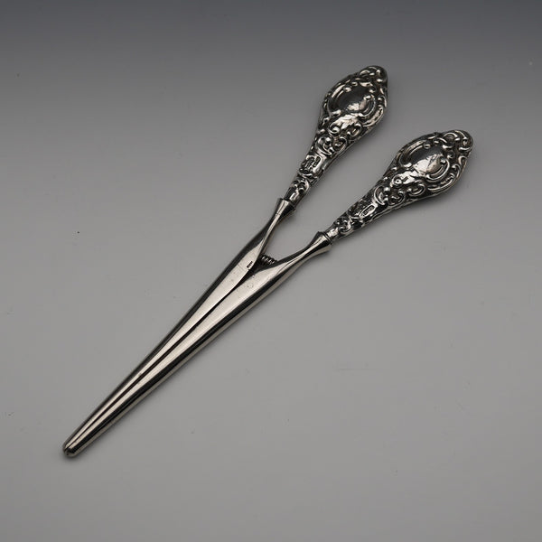 1910 English Antique Sterling Silver Handle Glove Stretchers J&R Griffin