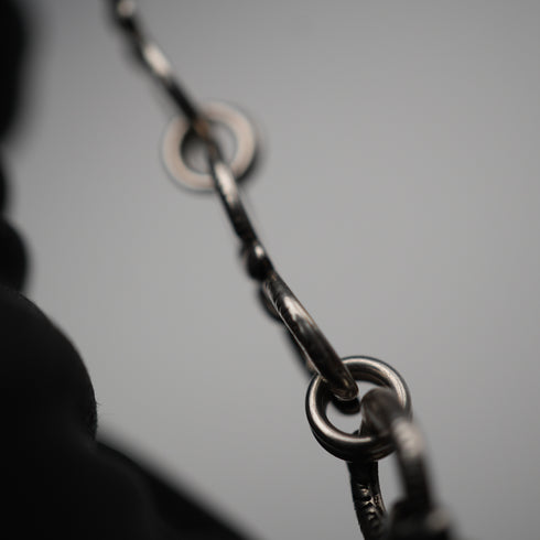 Vintage Decorative Ring Chain Sterling Silver Bracelet 11g
