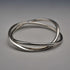 UK-made Double Interlocking Sterling Silver Bangle 51g NK