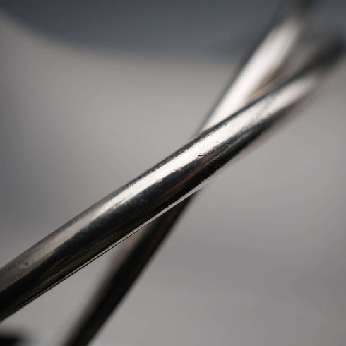 UK-made Double Interlocking Sterling Silver Bangle 51g NK