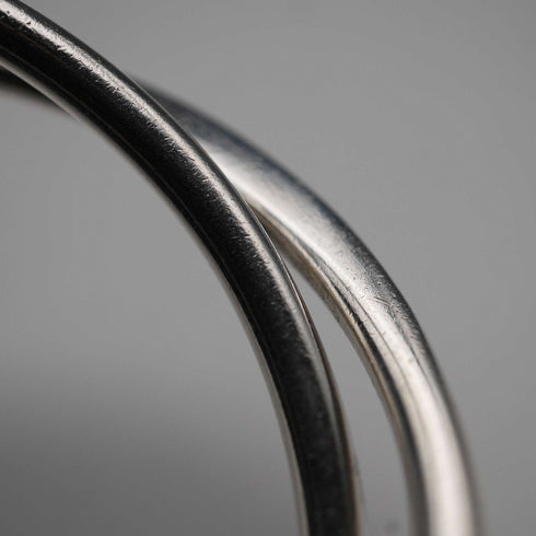 UK-made Double Interlocking Sterling Silver Bangle 51g NK
