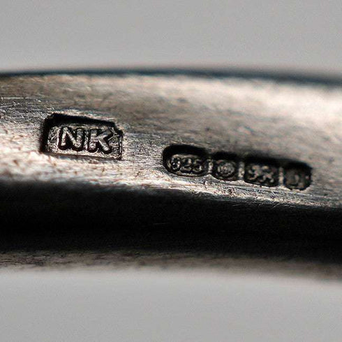 UK-made Double Interlocking Sterling Silver Bangle 51g NK