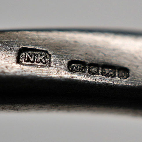 英国製 2連インターロッキング 純銀バングル 51g NK