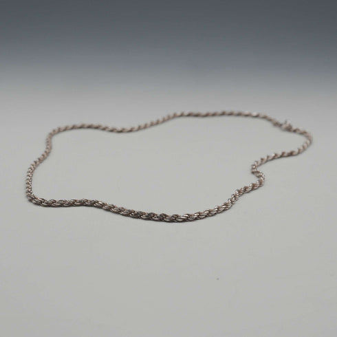English Vintage Sterling Silver Twisted Rope Chain Necklace 39cm 7.3g