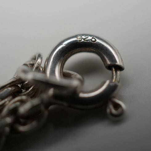 English Vintage Sterling Silver Twisted Rope Chain Necklace 39cm 7.3g