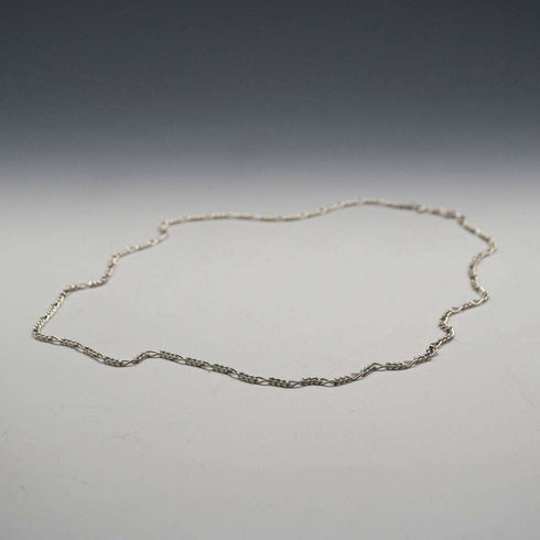 British Vintage Sterling Silver Figaro Chain Necklace 60cm 11g