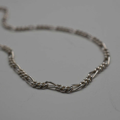 British Vintage Sterling Silver Figaro Chain Necklace 60cm 11g