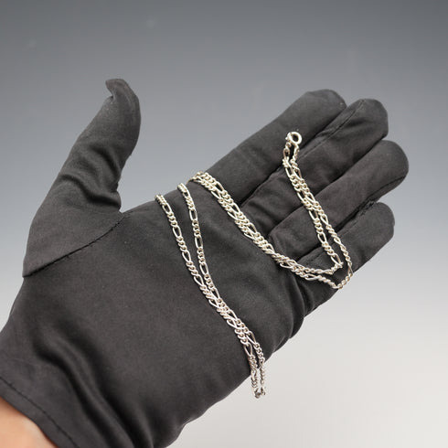 英国ヴィンテージ 純銀製 フィガロチェーン ネックレス 60cm 11g