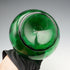 British Vintage Enamel Decorated Green Glass Handled Vase