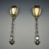Late 19th Century English Antique Silver Plated Serving Spoon Pair