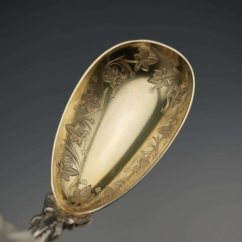 Late 19th Century English Antique Silver Plated Serving Spoon Pair
