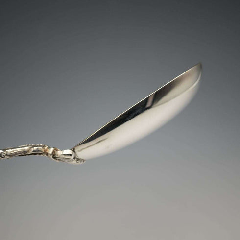 Late 19th Century English Antique Silver Plated Serving Spoon Pair