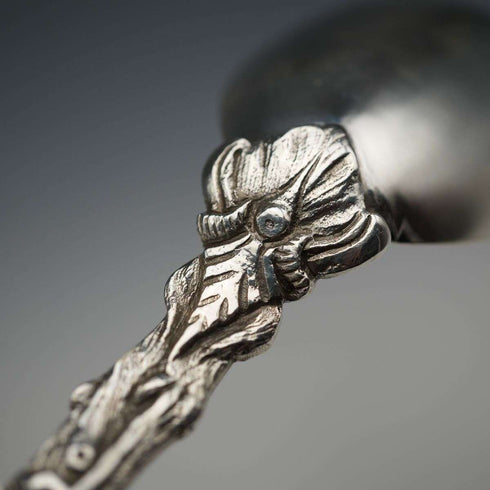 Late 19th Century English Antique Silver Plated Serving Spoon Pair