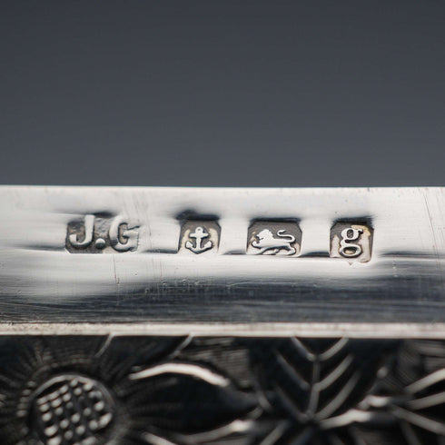 1906 British Antique Sterling Silver Card Case 64g Joseph Gloster