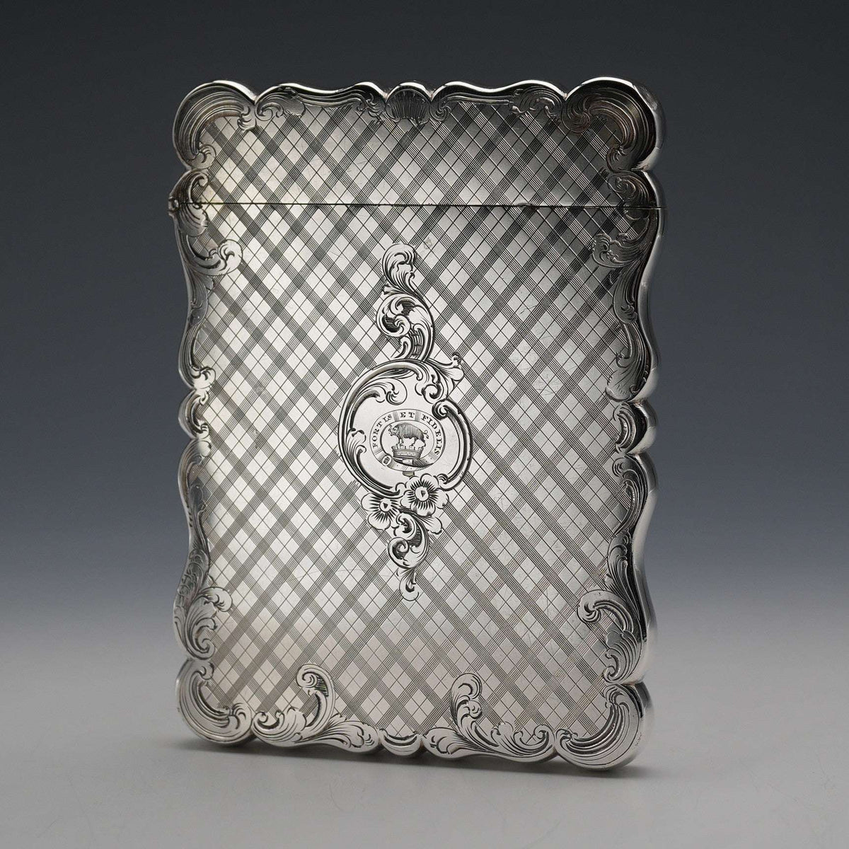 1846年 英国アンティーク 純銀製 カードケース 77g Edward Smith