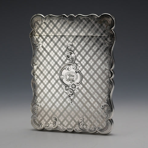 1846年 英国アンティーク 純銀製 カードケース 77g Edward Smith