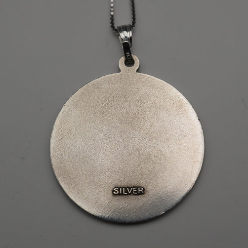 Vintage Sterling Silver St. Christopher Medal Pendant with Sterling Silver Necklace, Total 5.8g