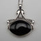 UK Vintage Sterling Silver Onyx & MOP Reversible Pendant with Sterling Silver Necklace, Total 12g
