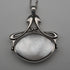UK Vintage Sterling Silver Onyx & MOP Reversible Pendant with Sterling Silver Necklace, Total 12g