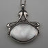 UK Vintage Sterling Silver Onyx & MOP Reversible Pendant with Sterling Silver Necklace, Total 12g