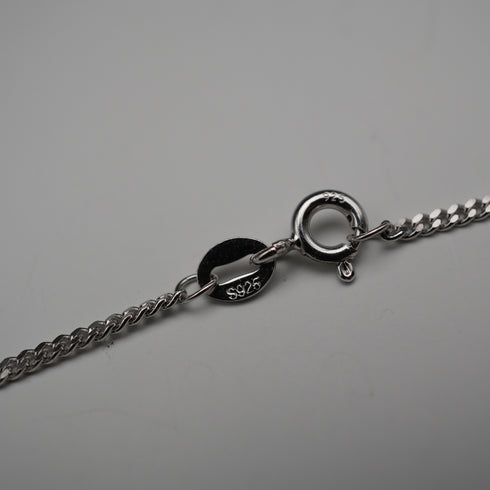 UK Vintage Sterling Silver Onyx & MOP Reversible Pendant with Sterling Silver Necklace, Total 12g