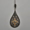 Vintage Sterling Silver & Marcasite Teardrop Pendant with Sterling Silver Necklace, Total 6.1g