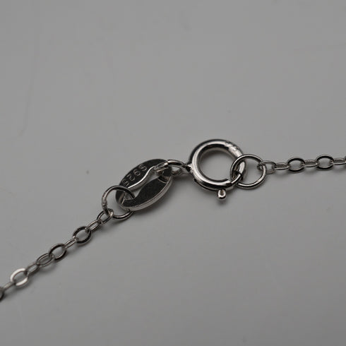 Vintage Sterling Silver & Marcasite Teardrop Pendant with Sterling Silver Necklace, Total 6.1g