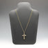 Antique Nickel & Micro Mosaic Cross Pendant with Necklace