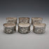 Antique British silver plate napkin rings, set of 6