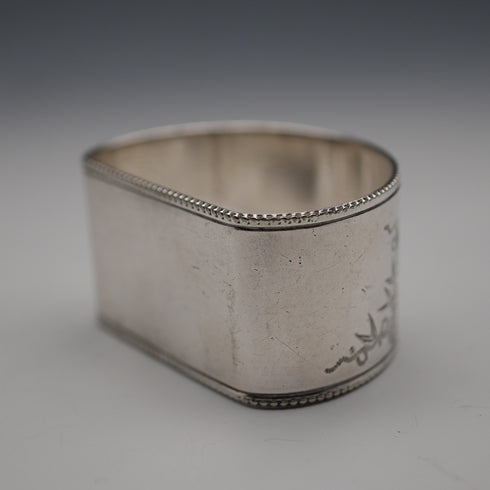 Antique British silver plate napkin rings, set of 6