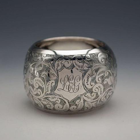 1889 British Antique Sterling Silver Napkin Ring 21g Nathan&Hayes