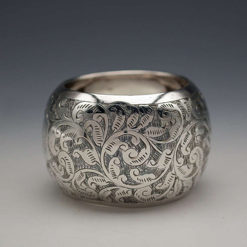 1889 British Antique Sterling Silver Napkin Ring 21g Nathan&Hayes