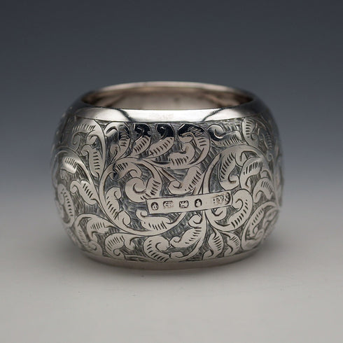 1889 British Antique Sterling Silver Napkin Ring 21g Nathan&Hayes