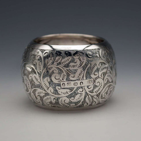 1889 British Antique Sterling Silver Napkin Ring 21g Nathan&Hayes