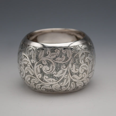 1889 British Antique Sterling Silver Napkin Ring 21g Nathan&Hayes