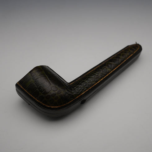 1900 British Antique JB Smoking Pipe with Sterling Silver Decoration in Case