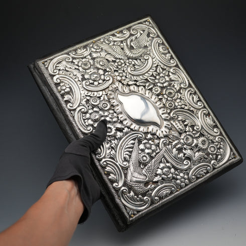 1902 English Antique Solid Silver Blotter Folder by SW Smith & Co