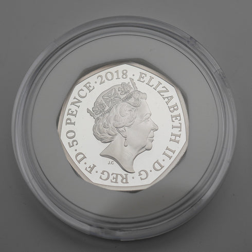 UK "Paddington Bear at Buckingham Palace" 50p Commemorative Silver Coin Royal Mint, with Case and Certificate