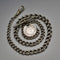 UK Antique Silver Plated Albert Chain with 1838 Sixpence Silver Fob