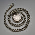 UK Antique Silver Plated Albert Chain with 1838 Sixpence Silver Fob
