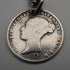 UK Antique Silver Plated Albert Chain with 1838 Sixpence Silver Fob
