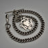 British Antique Solid Silver Albert Chain with Solid Silver Medal Fob 37cm total length 59g