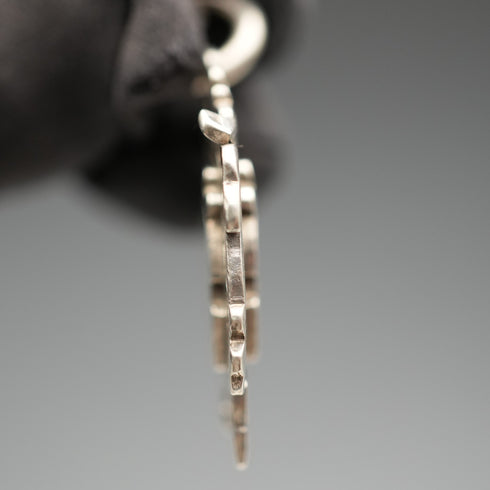 British Antique Solid Silver Albert Chain with Solid Silver Medal Fob 37cm total length 59g
