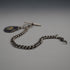 English Antique Sterling Silver Albert Chain with Sterling Silver Medal Fob, 22cm Total Length, 39g