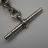 English Antique Sterling Silver Albert Chain with Sterling Silver Medal Fob, 22cm Total Length, 39g